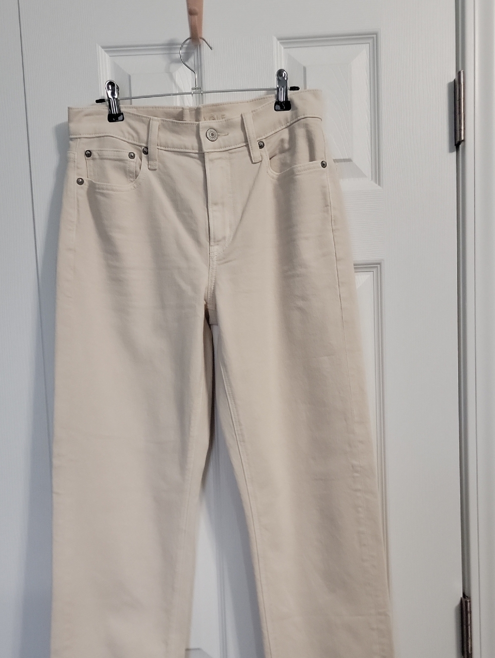 NWOT 2L AMERICAN EAGLE Cream Women's High-Rise Straight Jeans